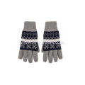 Boy's Knitted Snowflake Jacquard Print Full Fingers Gloves